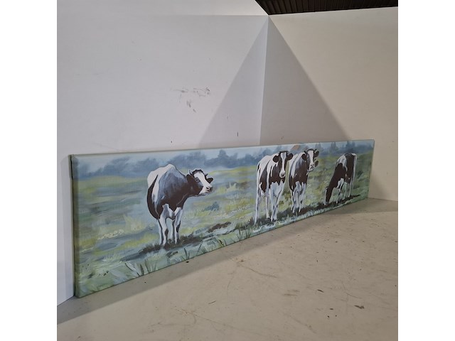 5x koeien afbeelding op canvas - afbeelding 2 van  9