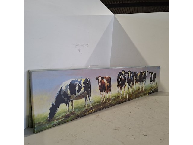 5x koeien afbeelding op canvas - afbeelding 3 van  9