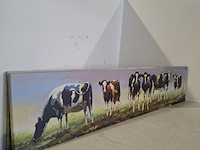 5x koeien afbeelding op canvas - afbeelding 3 van  9