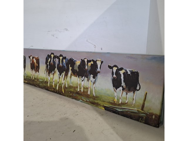 5x koeien afbeelding op canvas - afbeelding 4 van  9
