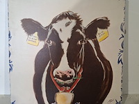 5x koeien afbeelding op canvas - afbeelding 7 van  9