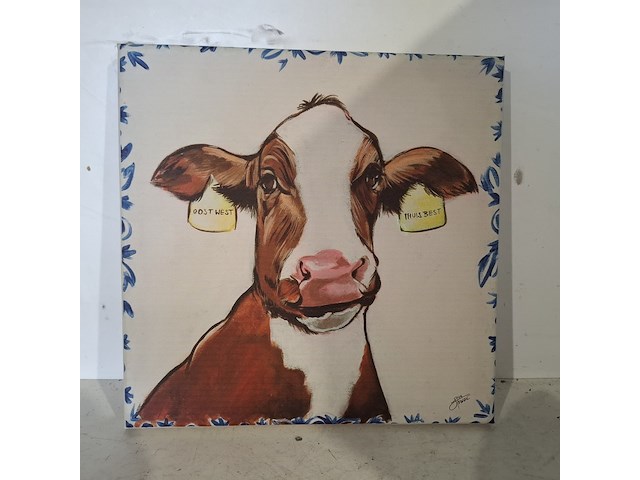 5x koeien afbeelding op canvas - afbeelding 8 van  9