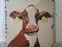 5x koeien afbeelding op canvas - afbeelding 8 van  9