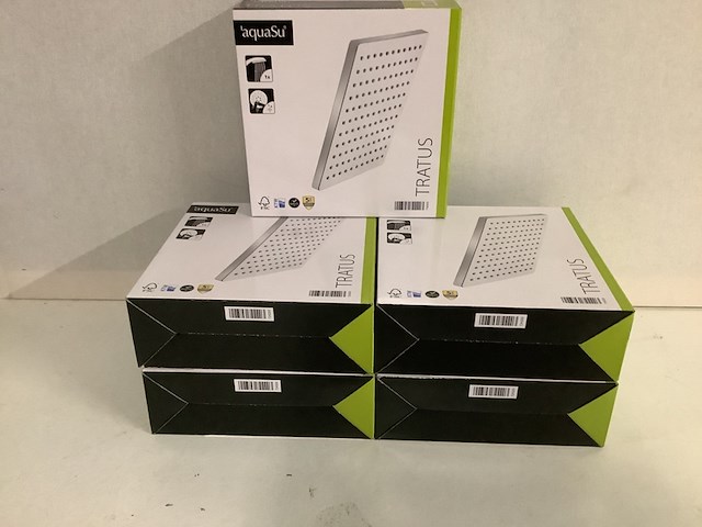 5x kop voor stortdouche vierkant aqua su, tratus, chroom - afbeelding 1 van  2