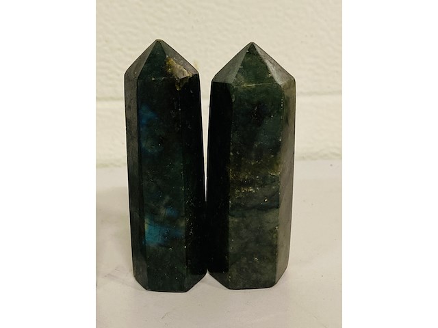 5x labradoriet obelisk 6-zijdig - afbeelding 3 van  7