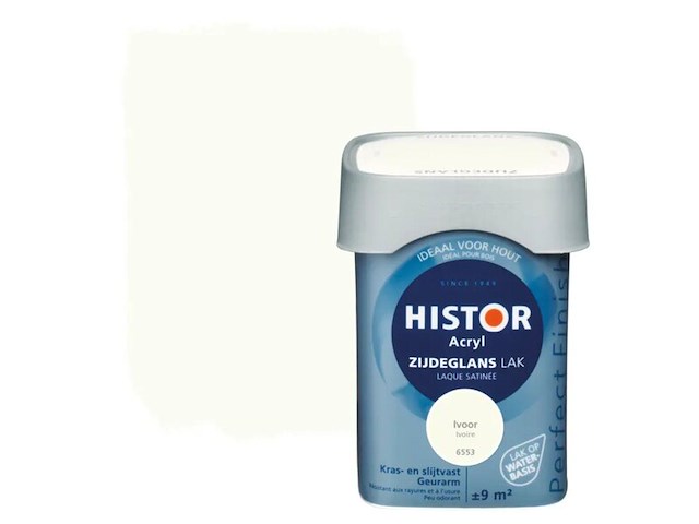 5x lak waterbasis zijdeglans histor, perfect finish, ivoor, 750 ml - afbeelding 1 van  2