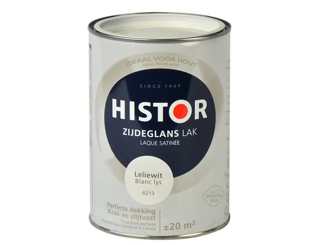 5x lak zijdeglans histor, perfect finish, leliewit, 1.25l - afbeelding 2 van  2