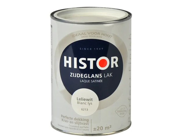 5x lak zijdeglans histor, perfect finish, leliewit, 1.25l - afbeelding 2 van  2