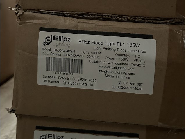 5x led flood light/bouwlamp fl1 135w 4000k ellipz lighting - afbeelding 5 van  5