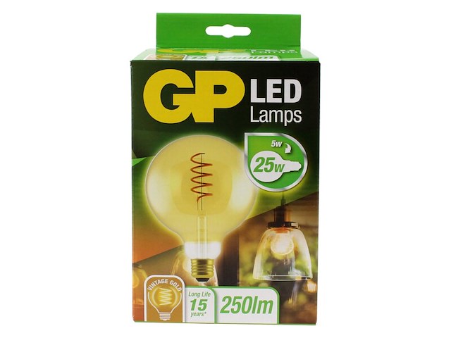 5x led lamp 5w e27 gp lighting, spiralflame g125 - afbeelding 1 van  2