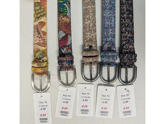 5x leren dames riemen – italiaans design sluis leder, multicolor - afbeelding 1 van  1