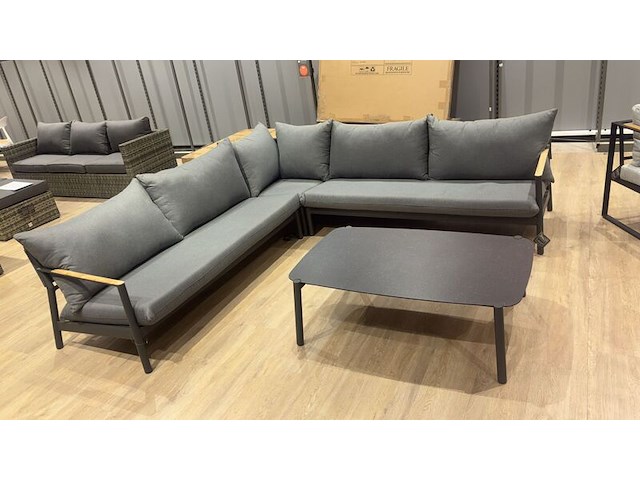 5x loungeset paco, tremezzo, grijs/zwart - afbeelding 1 van  4