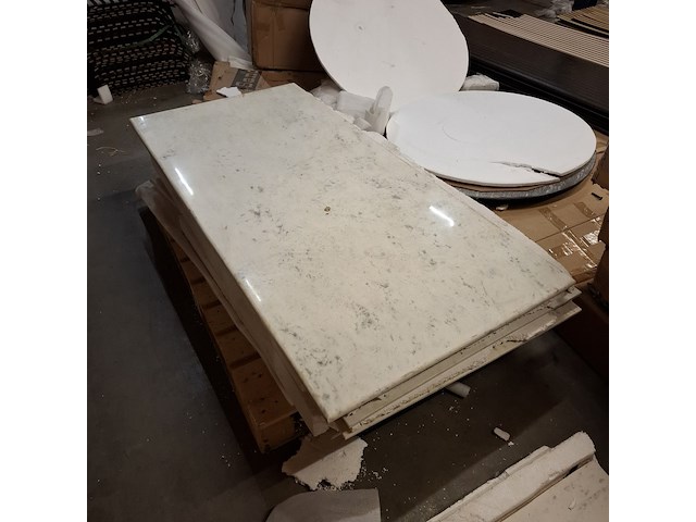 5x marmeren eetkamertafel - afbeelding 1 van  4