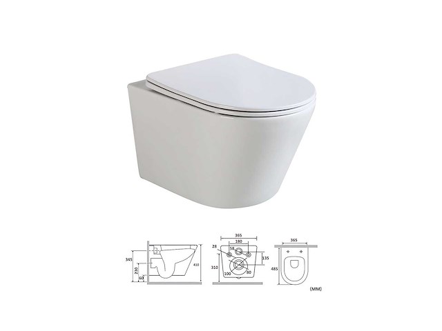 5x mawialux turbo flush inbouw wandcloset met closetzitting - glans wit - afbeelding 7 van  8