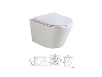 5x mawialux turbo flush inbouw wandcloset met closetzitting - glans wit - afbeelding 7 van  8