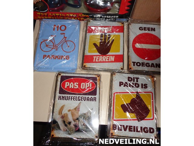 5x metalen bordjes 21x15cm - afbeelding 2 van  3