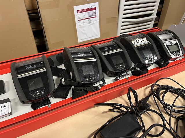5x mobiele labelprinter, 7x accu, 1x acculader zebra, w.o. zq620 plus - afbeelding 2 van  6