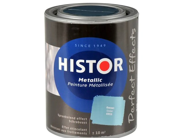 5x muurverf histor, perfect effect, metallic oceaan, 1 l - afbeelding 2 van  2
