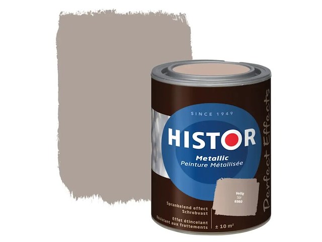 5x muurverf histor, perfect effects, veilig metallic, 1 liter - afbeelding 1 van  2