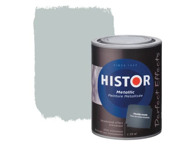 5x muurverf histor, perfect effects, vloedlijn metallic, 1 liter - afbeelding 1 van  2