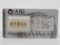 5x navette geslepen diamant, totaal 0.63 karaats (vvs-si)