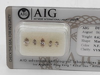 5x navette geslepen diamant, totaal 0.63 karaats (vvs-si) - afbeelding 2 van  8