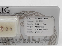 5x navette geslepen diamant, totaal 0.63 karaats (vvs-si) - afbeelding 3 van  8