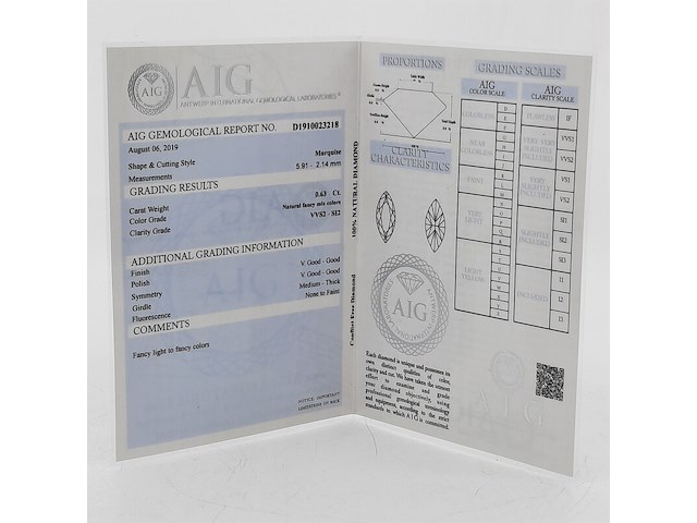 5x navette geslepen diamant, totaal 0.63 karaats (vvs-si) - afbeelding 5 van  8