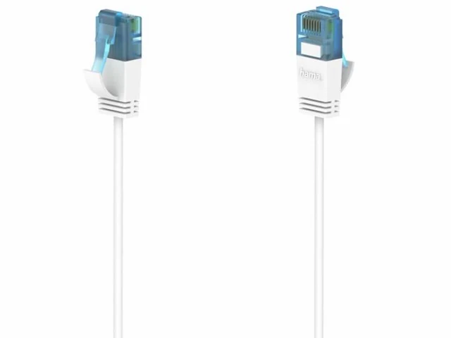 5x netwerkkabel 10 gbit/s u/utp 1,50 m hama, flexi-slim, cat-6a - afbeelding 1 van  2