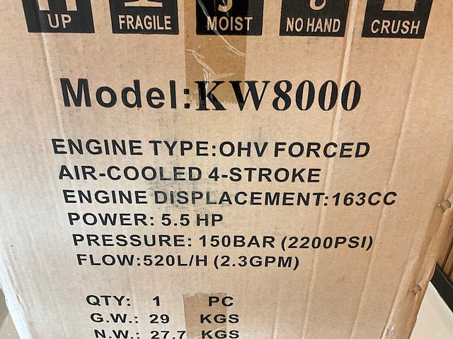 5x ongebruikt kraftwelle kw8000 benzine hogedrukreiniger - afbeelding 3 van  11