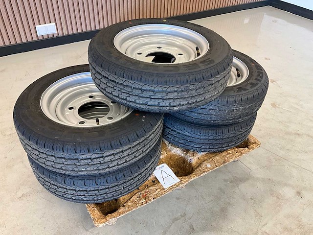 5x ongebruikt security 155/70r12c aanhanger wiel ifor williams - afbeelding 1 van  7