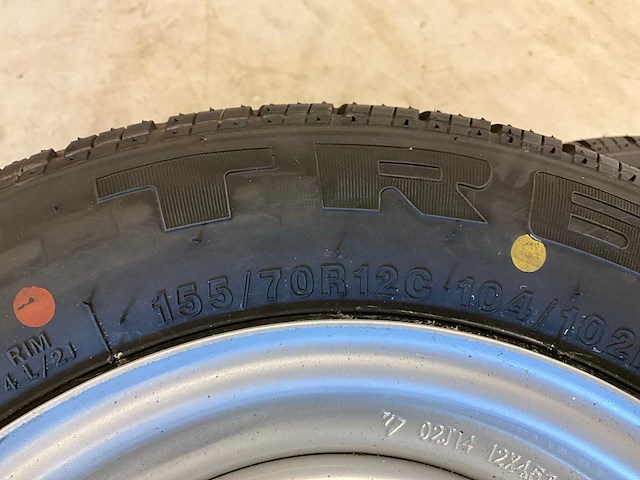 5x ongebruikt security 155/70r12c aanhanger wiel ifor williams - afbeelding 7 van  7