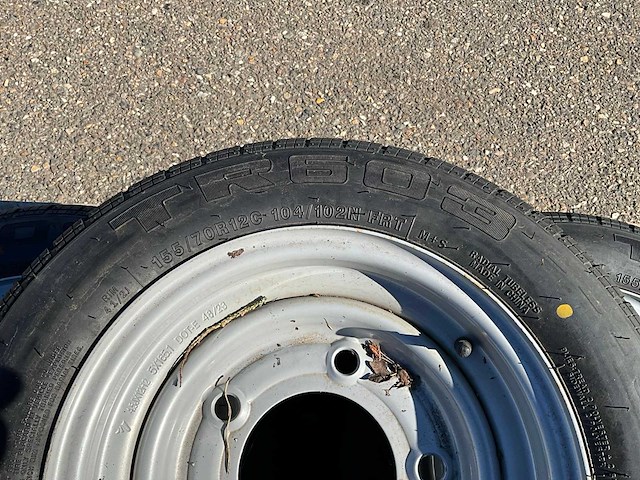 5x ongebruikt security 155/70r12c aanhanger wiel ifor williams - afbeelding 3 van  3