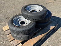 5x ongebruikt security 155/70r12c aanhanger wiel ifor williams - afbeelding 1 van  6