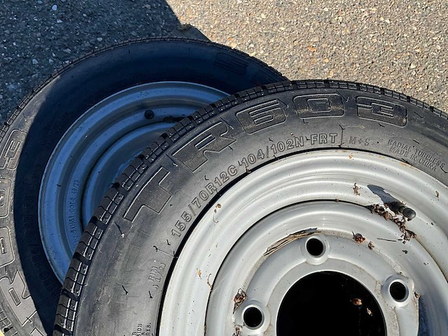 5x ongebruikt security 155/70r12c aanhanger wiel ifor williams - afbeelding 6 van  6