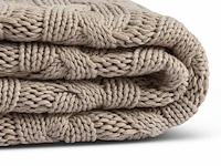 5x plaid taupe 130×170 cm – zachte woondeken vidi, sogno avvolgente - afbeelding 4 van  5