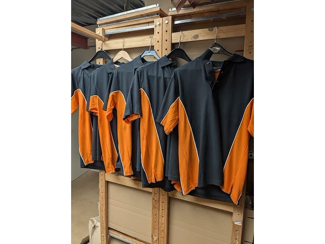 5x poloshirt werkkleding / acive wear gamegear track, zwart oranje, mt m - afbeelding 1 van  2