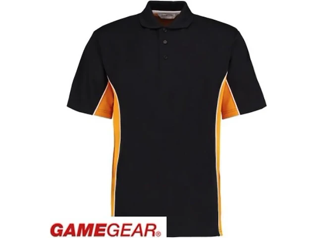 5x poloshirt werkkleding / acive wear gamegear track, zwart oranje, mt m - afbeelding 2 van  2