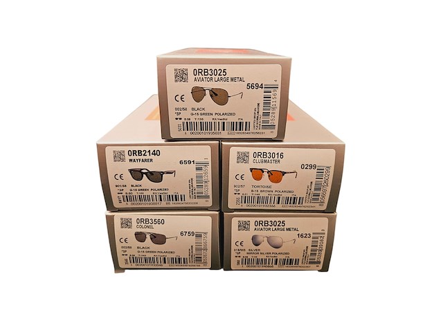 5x rayban zonnebrillen - aviator, colonel, clubmaster, wayfarer etc… - afbeelding 1 van  12