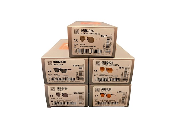 5x rayban zonnebrillen - aviator, colonel, clubmaster, wayfarer etc… - afbeelding 1 van  12