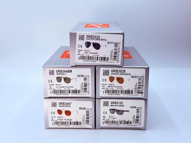 5x rayban zonnebrillen - aviator, marshal ii, round metal, new wayfarer etc… - afbeelding 1 van  12