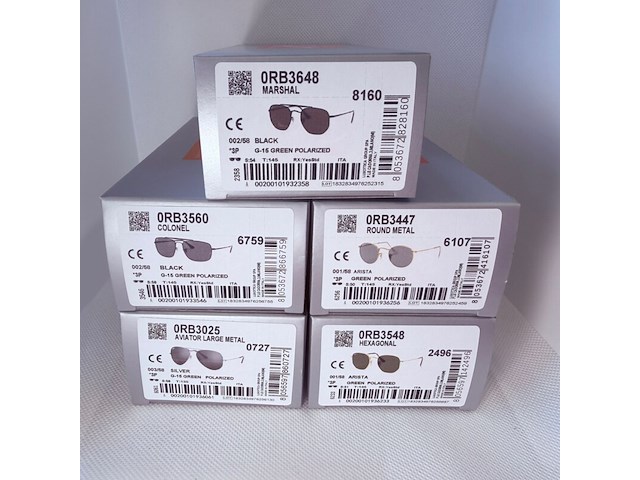 5x rayban zonnebrillen - aviator, marshall, colonel, hexagonal, round metal etc… - afbeelding 1 van  5