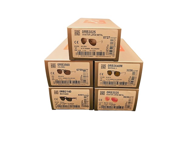 5x rayban zonnebrillen - aviator, marshall ii, colonel, wayfarer etc… - afbeelding 1 van  12
