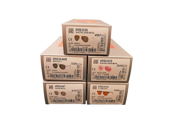5x rayban zonnebrillen - aviator, marshall ii, round metal, clubmaster etc… - afbeelding 1 van  12