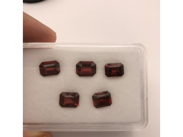 5x rhodoliet granaat, rood - afbeelding 3 van  4