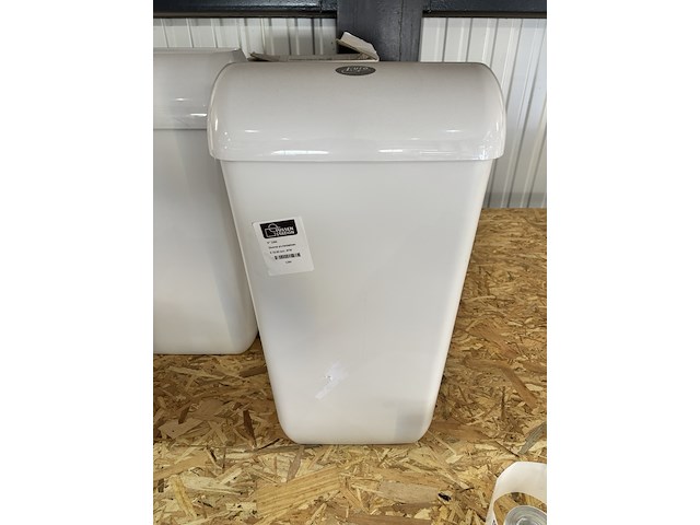 5x sanitaire afvalbak, euro products, wit - afbeelding 1 van  4