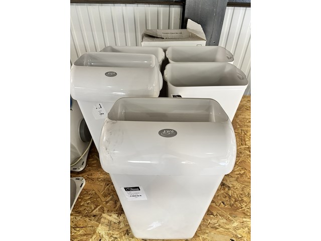 5x sanitaire afvalbak, euro products, wit - afbeelding 4 van  4