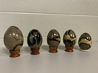 5x septariekwarts eieren - afbeelding 1 van  9