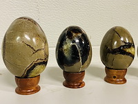 5x septariekwarts eieren - afbeelding 2 van  9