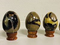 5x septariekwarts eieren - afbeelding 3 van  9